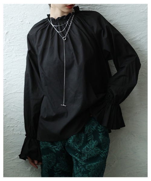 Sawa a la mode（サワアラモード）の「ベルスリーブフリルネックブラウス（シャツ/ブラウス・レディース・ホワイト/ブラウン/ブラック・FREE）」の18枚目の写真