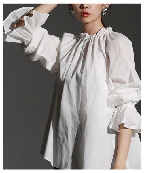 Sawa a la mode（サワアラモード）の「ベルスリーブフリルネックブラウス（シャツ/ブラウス・レディース・ホワイト/ブラウン/ブラック・FREE）」の22枚目の写真