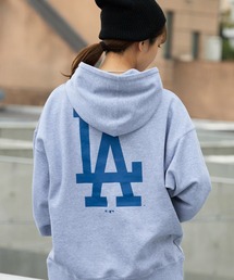 MLB(���W���[���[�O�x�[�X�{�[��)��MLB/�G���G���r�[ PRINT LOGO HOODIE ���b�y���f�U�C�� �h���b�v�V�����_�[�v���I�[�o�[�p�[�J�[(�p�[�J�[)