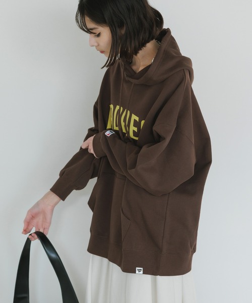 MLB（メジャーリーグベースボール）の「MLB/エムエルビー PRINT LOGO HOODIE ワッペンデザイン ドロップショルダープルオーバーパーカー（パーカー・メンズ・グレー/ブラウン/ネイビー・M/XL/L）」の18枚目の写真