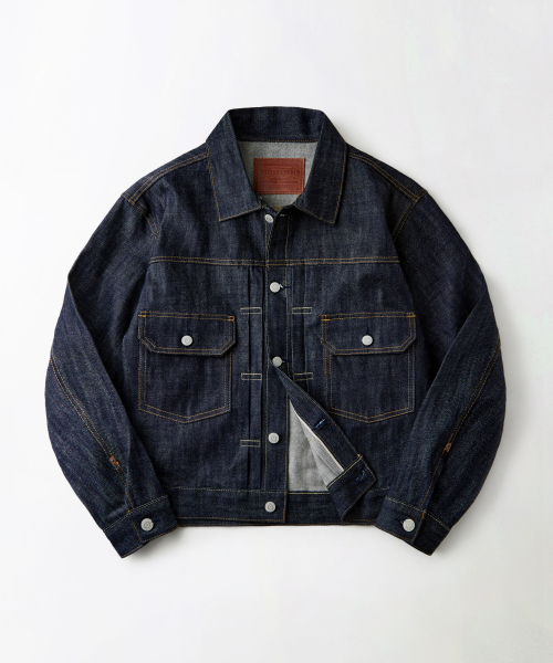 OUTSTANDING(アウトスタンディング)の「SELVEDGE DENIM 2ND JACKET_INDIGO(デニムジャケット・レディース・その他・SMALL/MEDIUM/LARGE/X-LARGE/X-SMALL)」の1枚目の写真