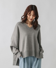 GLOBAL WORK | メルティリブＶネックプルオーバー/579519(ニット/セーター)