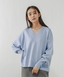 GLOBAL WORK | メルティリブＶネックプルオーバー/579519(ニット/セーター)