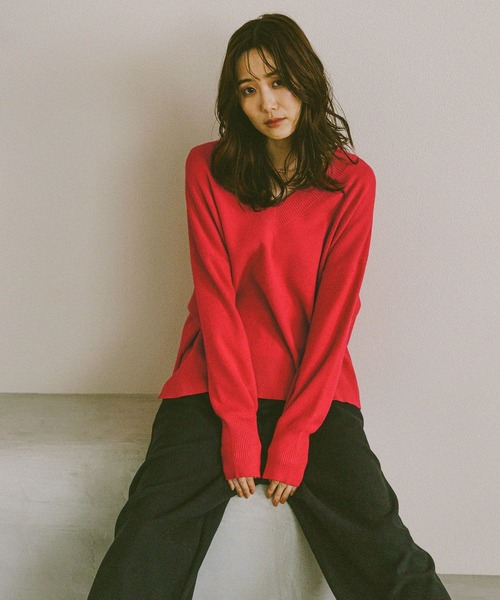 メルティリブVネックプルオーバー/579519（ニット/セーター）｜GLOBAL