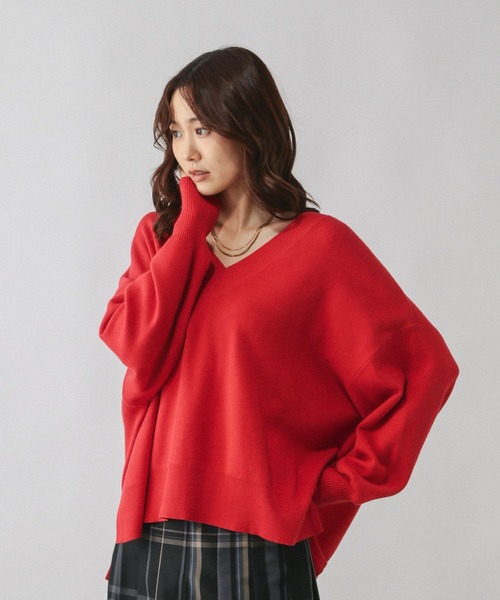 セール】メルティリブVネックプルオーバー/579519（ニット/セーター