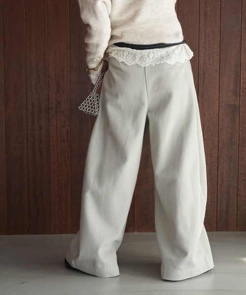 chuclla(チュクラ)の「ブレイドコードワイドパンツ chw25a136(その他パンツ・レディース・ライトグレー/ブラック・L/M)」の9枚目の写真