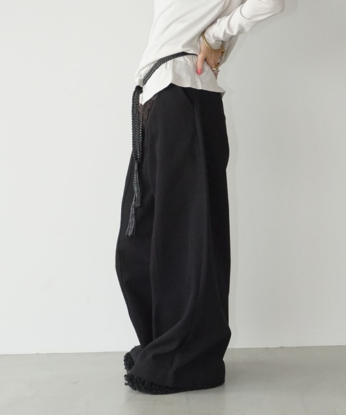 chuclla(チュクラ)の「ブレイドコードワイドパンツ chw25a136(その他パンツ・レディース・ライトグレー/ブラック・L/M)」の12枚目の写真