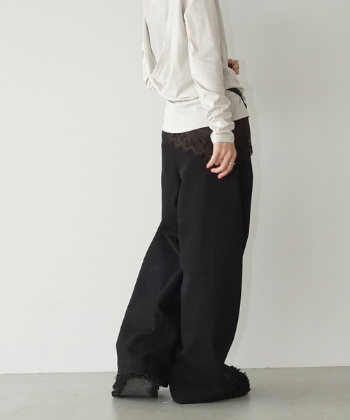 chuclla(チュクラ)の「ブレイドコードワイドパンツ chw25a136(その他パンツ・レディース・ライトグレー/ブラック・L/M)」の15枚目の写真