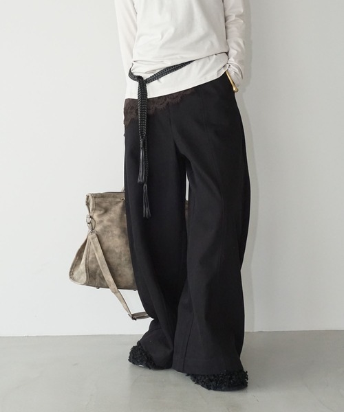 chuclla(チュクラ)の「ブレイドコードワイドパンツ chw25a136(その他パンツ・レディース・ライトグレー/ブラック・L/M)」の17枚目の写真