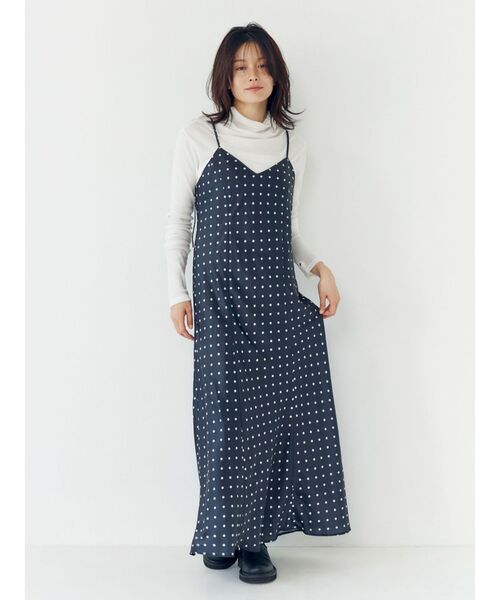 Ungrid（アングリッド）の「フィットフレアキャミワンピース（ワンピース・レディース・ブラック/オフホワイト/その他1・FREE）」の4枚目の写真