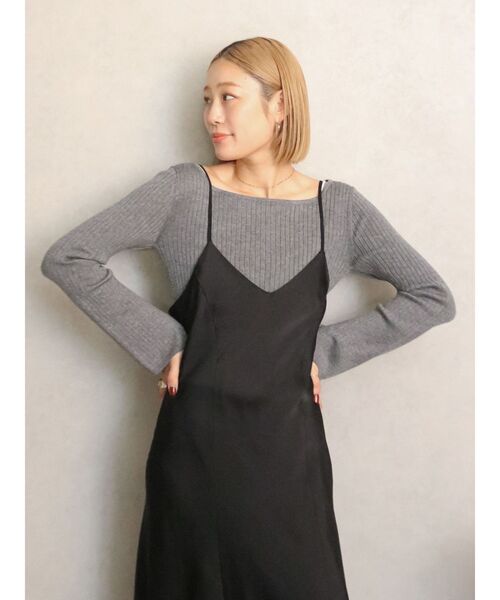 Ungrid（アングリッド）の「フィットフレアキャミワンピース（ワンピース・レディース・ブラック/オフホワイト/その他1・FREE）」の11枚目の写真