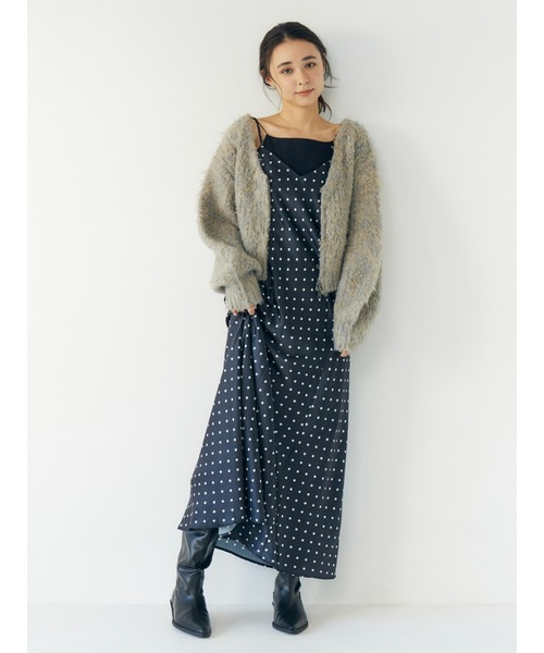 Ungrid（アングリッド）の「フィットフレアキャミワンピース（ワンピース・レディース・ブラック/オフホワイト/その他1・FREE）」の3枚目の写真