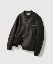 MOOD INSIDE（ムードインサイド）の「ウォッシュドレザー ジャケット_Brown（ライダースジャケット）」