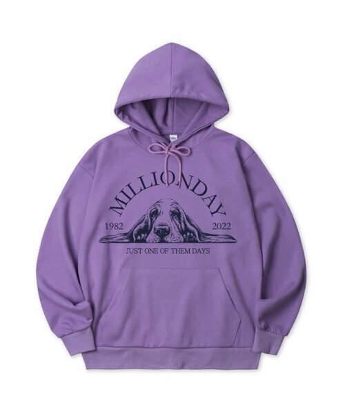 MILLION DAY(ミリオンデイ)の「MILLION PUPPY DAYS HOODIE(パーカー・メンズ・アイボリー/イエロー/パープル/ホワイト・LARGE/MEDIUM/X-LARGE)」の6枚目の写真