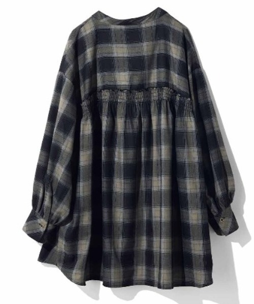 IEDIT（イディット）の「ＩＥＤＩＴ　大人がたのしむこだわりデザインのシャドーチェックシャツ（シャツ/ブラウス・レディース・ブラック系その他・M/S/L）」の3枚目の写真