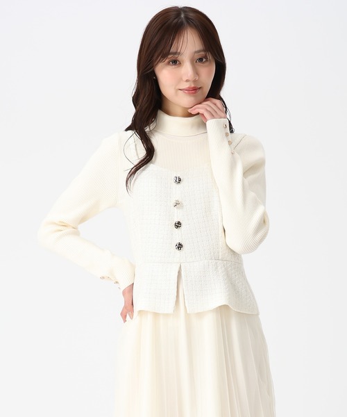 31 Sons de mode（トランテアン　ソン　ドゥ　モード）の「2025秋冬新作 チュールキャミジャンスカ（ジャンパースカート・レディース・グレー/オフホワイト・S/M）」の11枚目の写真