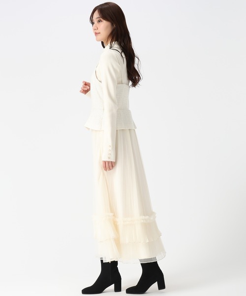 31 Sons de mode（トランテアン　ソン　ドゥ　モード）の「2025秋冬新作 チュールキャミジャンスカ（ジャンパースカート・レディース・グレー/オフホワイト・S/M）」の12枚目の写真
