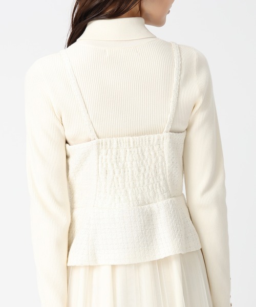 31 Sons de mode（トランテアン　ソン　ドゥ　モード）の「2025秋冬新作 チュールキャミジャンスカ（ジャンパースカート・レディース・グレー/オフホワイト・S/M）」の14枚目の写真