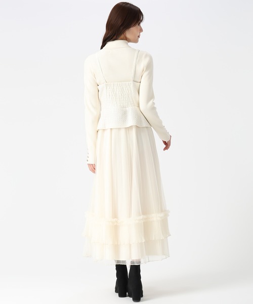 31 Sons de mode（トランテアン　ソン　ドゥ　モード）の「2025秋冬新作 チュールキャミジャンスカ（ジャンパースカート・レディース・グレー/オフホワイト・S/M）」の15枚目の写真