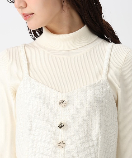 31 Sons de mode（トランテアン　ソン　ドゥ　モード）の「2025秋冬新作 チュールキャミジャンスカ（ジャンパースカート・レディース・グレー/オフホワイト・S/M）」の16枚目の写真