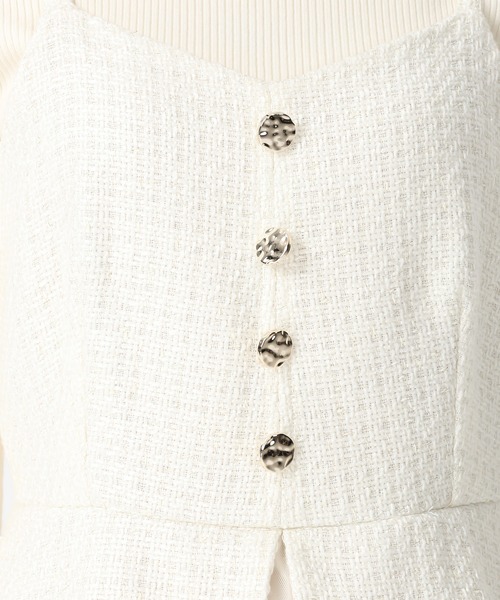 31 Sons de mode（トランテアン　ソン　ドゥ　モード）の「2025秋冬新作 チュールキャミジャンスカ（ジャンパースカート・レディース・グレー/オフホワイト・S/M）」の17枚目の写真