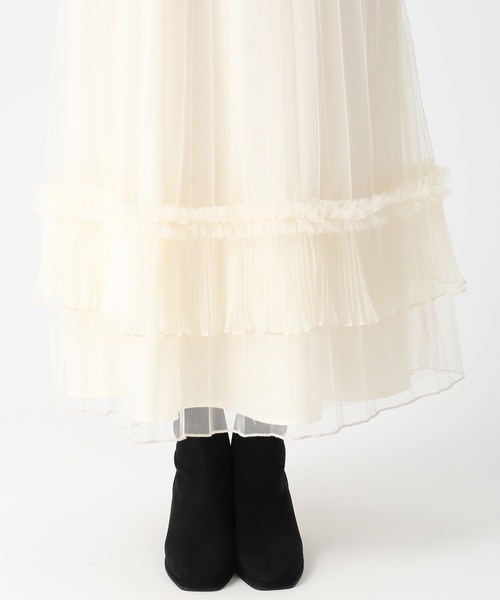 31 Sons de mode（トランテアン　ソン　ドゥ　モード）の「2025秋冬新作 チュールキャミジャンスカ（ジャンパースカート・レディース・グレー/オフホワイト・S/M）」の20枚目の写真