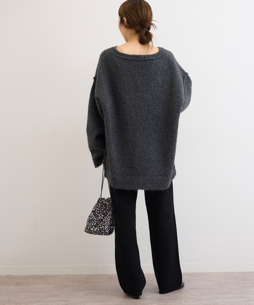 JOURNAL STANDARD relume（ジャーナルスタンダード　レリューム）の「《追加》ニットストレートパンツ（その他パンツ・レディース・ライトグレー/ブラック/アイボリー・FREE）」の6枚目の写真