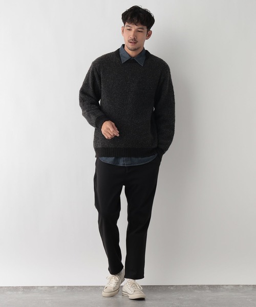 FOUND GOOD（ファウンドグッド）の「ブークレーニット（ニット/セーター・メンズ・ネイビー/ブラック/ブラウン系/グレー系5・L/M/S/XL）」の5枚目の写真