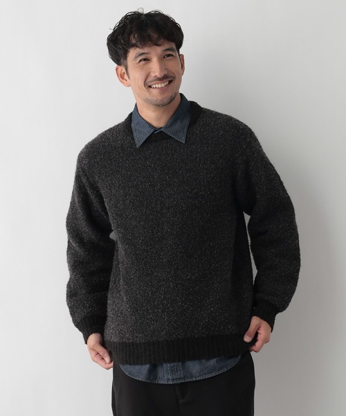 FOUND GOOD（ファウンドグッド）の「ブークレーニット（ニット/セーター・メンズ・ネイビー/ブラック/ブラウン系/グレー系5・L/M/S/XL）」の7枚目の写真