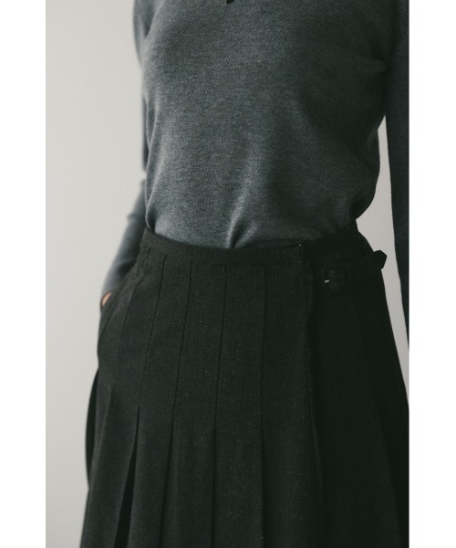 STYLEMIXER（スタイルミキサー）の「ボックスタックラップスカート（スカート・レディース・ライトブラウン/チャコールグレー・SMALL/MEDIUM）」の13枚目の写真