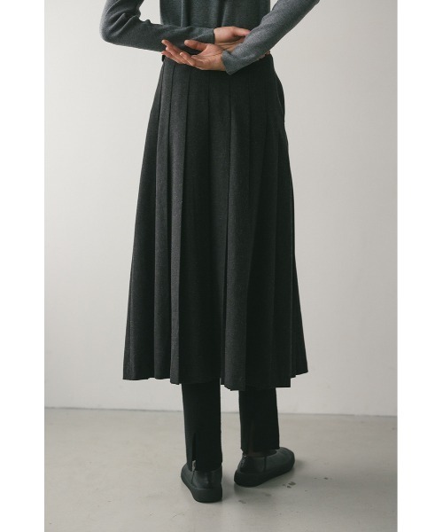 STYLEMIXER（スタイルミキサー）の「ボックスタックラップスカート（スカート・レディース・ライトブラウン/チャコールグレー・SMALL/MEDIUM）」の16枚目の写真