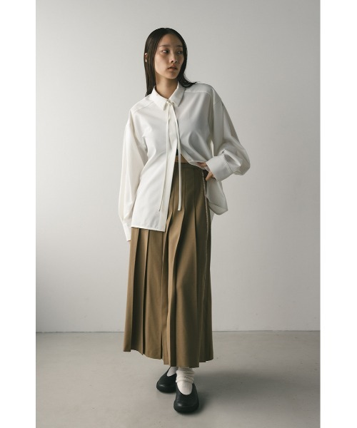 STYLEMIXER（スタイルミキサー）の「ボックスタックラップスカート（スカート・レディース・ライトブラウン/チャコールグレー・SMALL/MEDIUM）」の19枚目の写真