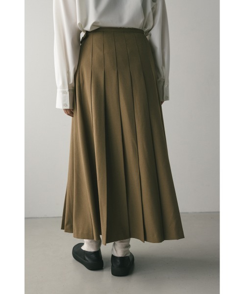 STYLEMIXER（スタイルミキサー）の「ボックスタックラップスカート（スカート・レディース・ライトブラウン/チャコールグレー・SMALL/MEDIUM）」の4枚目の写真