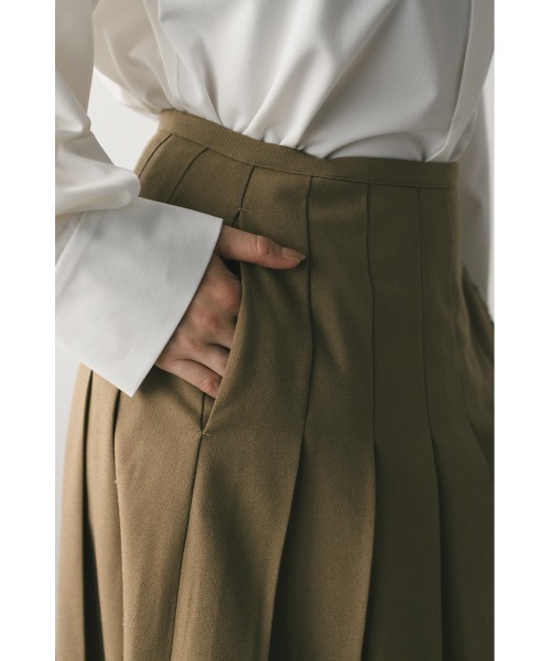 STYLEMIXER（スタイルミキサー）の「ボックスタックラップスカート（スカート・レディース・ライトブラウン/チャコールグレー・SMALL/MEDIUM）」の6枚目の写真