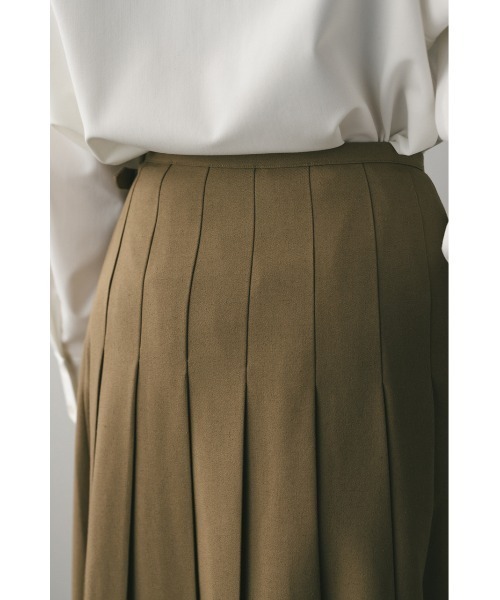 STYLEMIXER（スタイルミキサー）の「ボックスタックラップスカート（スカート・レディース・ライトブラウン/チャコールグレー・SMALL/MEDIUM）」の8枚目の写真