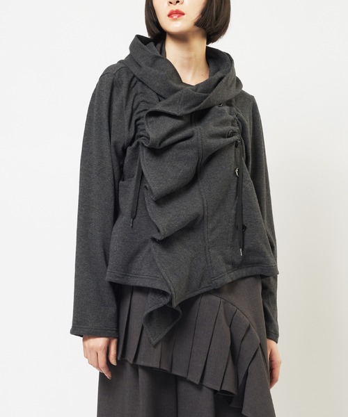 gomme（ゴム）の「フリルパーカー（パーカー・レディース・チャコールグレー/ブルー/ブラック・MEDIUM）」の3枚目の写真