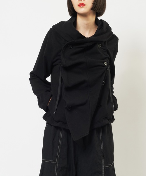 gomme（ゴム）の「フリルパーカー（パーカー・レディース・チャコールグレー/ブルー/ブラック・MEDIUM）」の2枚目の写真