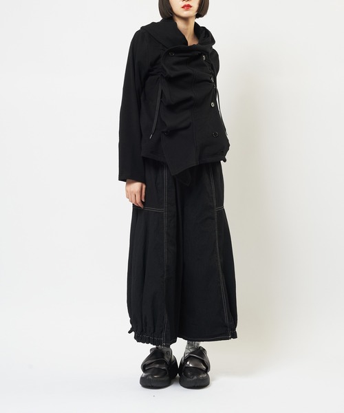 gomme（ゴム）の「フリルパーカー（パーカー・レディース・チャコールグレー/ブルー/ブラック・MEDIUM）」の4枚目の写真