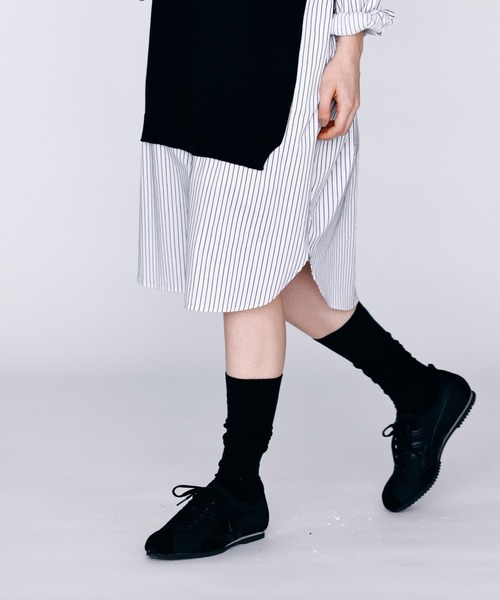 Kelen（ケレン）の「「KELEN / ケレン」ニットベスト重ね着風ストライプシャツワンピース（ワンピース・レディース・オフホワイト/サックスブルー/ベージュ・S/M）」の16枚目の写真
