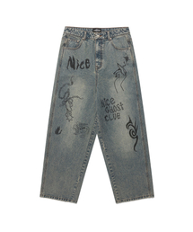 DOODLE GRAPHIC WIDE JEANS_BLUE(NG2FFUD110A)