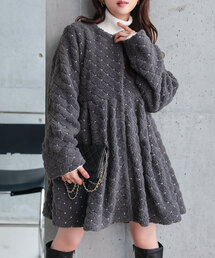 Petitle | [ 低身長向けサイズ ] ボリュームペプラムコート(ノーカラーコート)