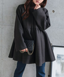 Petitle（プチレ）の「[ 低身長向けサイズ ] ボリュームペプラムコート（ノーカラーコート）」