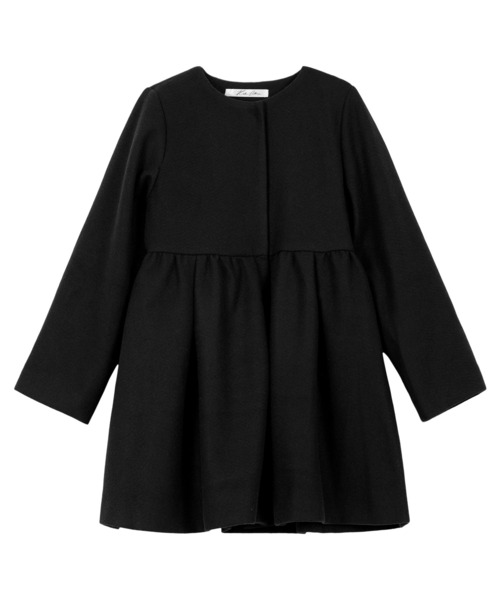 Petitle（プチレ）の「[ 低身長向けサイズ ] ボリュームペプラムコート（ノーカラーコート・レディース・チャコール/ブラック・PM）」の13枚目の写真