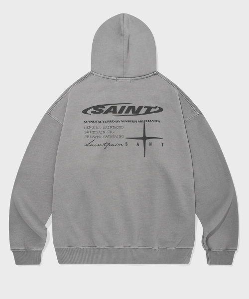 SAINTPAIN(セイントペイン)の「SPサークルピグメントオーバーサイズフードジップアップグレー(パーカー・レディース・その他・MEDIUM/LARGE)」の2枚目の写真
