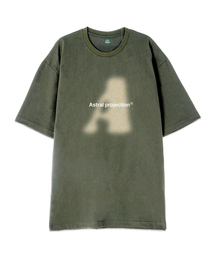 [オーバーサイズ]ビッグA 13番手コットンラウンドネック半袖Tシャツ_カーキ