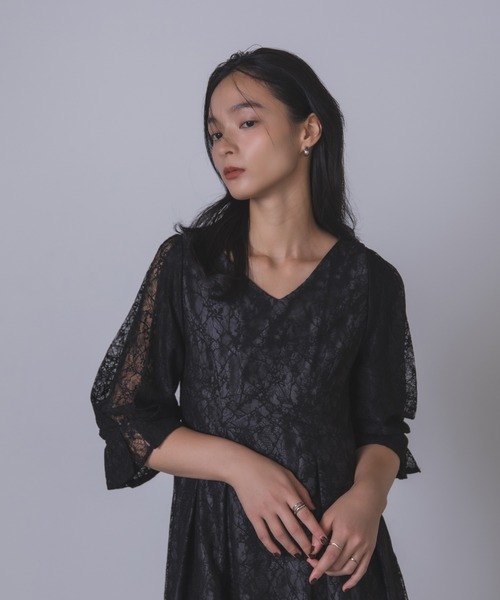 Rose of Sharon（ローズオブシャロン）の「総レースAラインドレス（ドレス・レディース・ブラック/イエロー/ベージュ/ライトカーキ・S/M）」の5枚目の写真