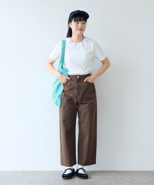 bulle de savon（ビュルデサボン）の「透かし編みレース衿 プルオーバー（Tシャツ/カットソー・レディース・ミント/ブラック/ホワイト・FREE）」の8枚目の写真