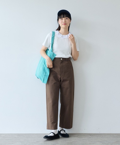 bulle de savon（ビュルデサボン）の「透かし編みレース衿 プルオーバー（Tシャツ/カットソー・レディース・ミント/ブラック/ホワイト・FREE）」の9枚目の写真