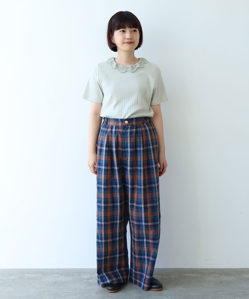 bulle de savon（ビュルデサボン）の「透かし編みレース衿 プルオーバー（Tシャツ/カットソー・レディース・ミント/ブラック/ホワイト・FREE）」の18枚目の写真