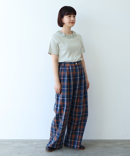 bulle de savon（ビュルデサボン）の「透かし編みレース衿 プルオーバー（Tシャツ/カットソー・レディース・ミント/ブラック/ホワイト・FREE）」の19枚目の写真